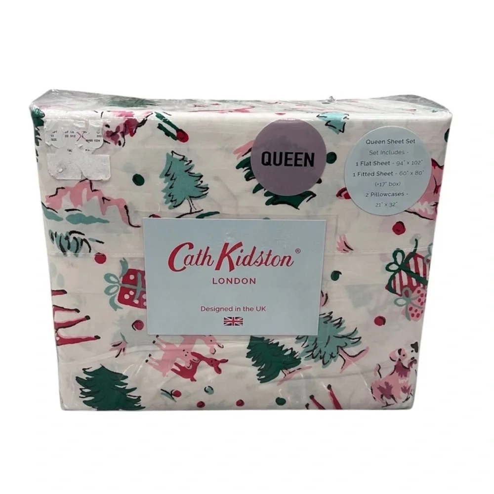 Cath Kidston Queen Sheet Set with Christmas Print